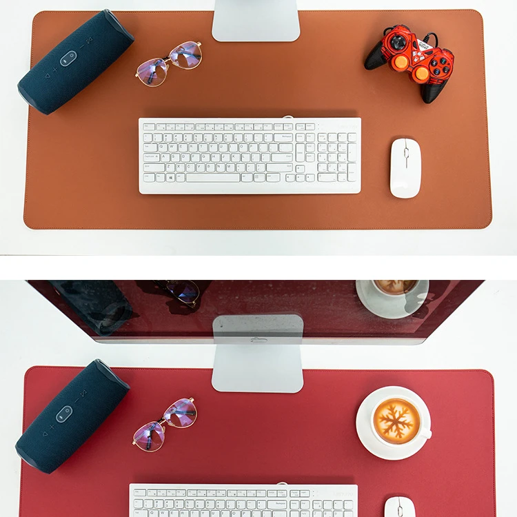 

Soft rollable leather computer big mouse pad, Pink,green,black,brown,blue or custom