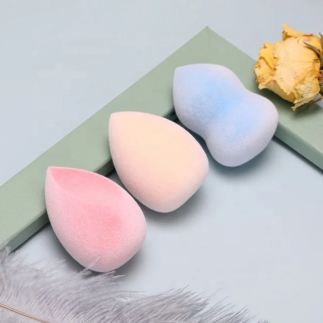 

Private Label Makeup Sponge Microfiber Velvet Sponge Velour Cosmetic Puff, As pictures