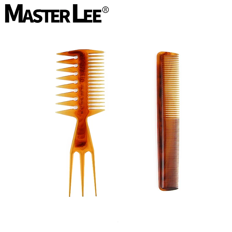 

Wholesale amber Men's Hair Series Comb Double Teeth Comb Men Oil wide tooth fork head comb