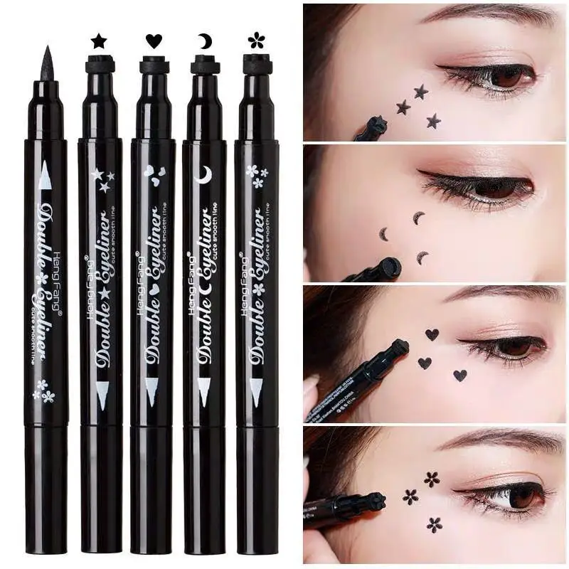 

Maynice double-headed seal liquid eyeliner cute tattoo eyeliner waterproof eyeliner Stamp, Black and red