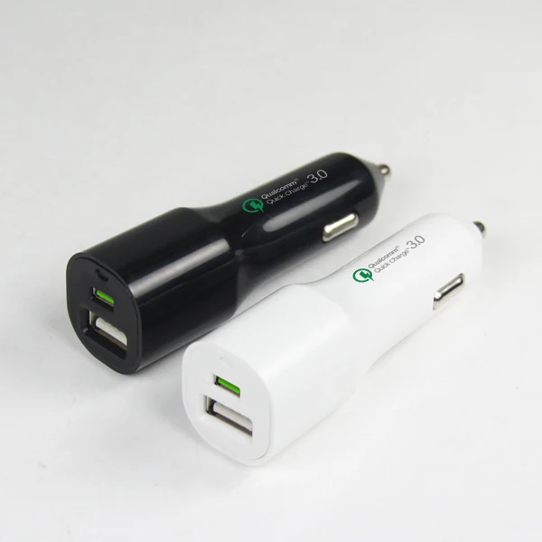 

Fast charging USB type c Car charger ,PD adapter with QC3.0, cigarette lighter chargers for phone charge, Black white customized