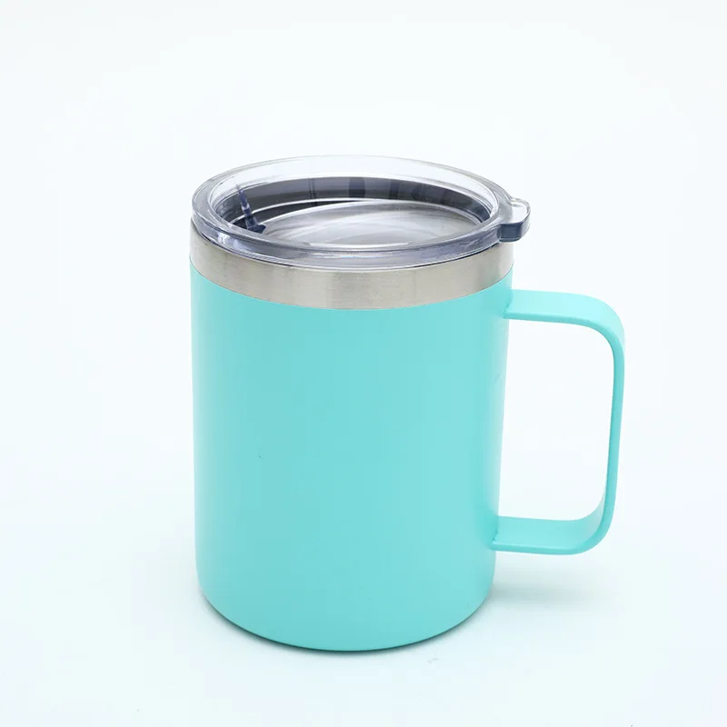 

2020 Top Seller Stainless Steel Travel Mug Tumbler 10/12/14oz Coffee Mug Wine Cup Coffee Mug With BPA Handle lid, Available colors or custom colors