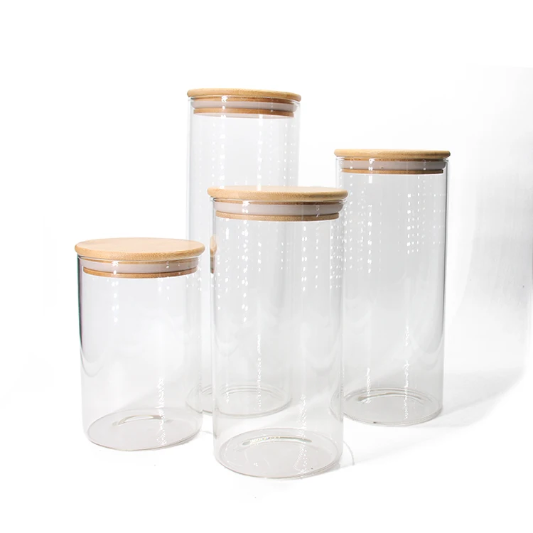 

Wholesale Air-Tight Empty Kitchen Borosilicate Glass Jars Canister Container Pantry Storage Food, Customized
