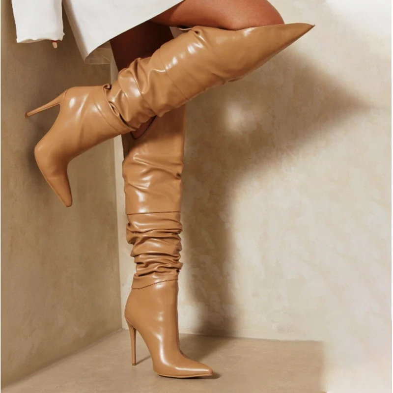 

Most popular knee thigh boots women heels stiletto pointed shoes high heels winter boots for women ladies shoes, Customized color