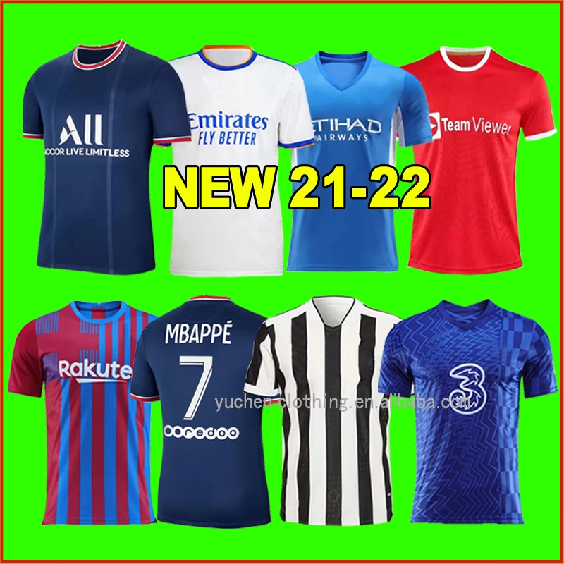 

21/22 New model Man grade thai quality soccer jersey Neymar in stock Mbappe football shirts Men + Kids Sets, All are avaliable