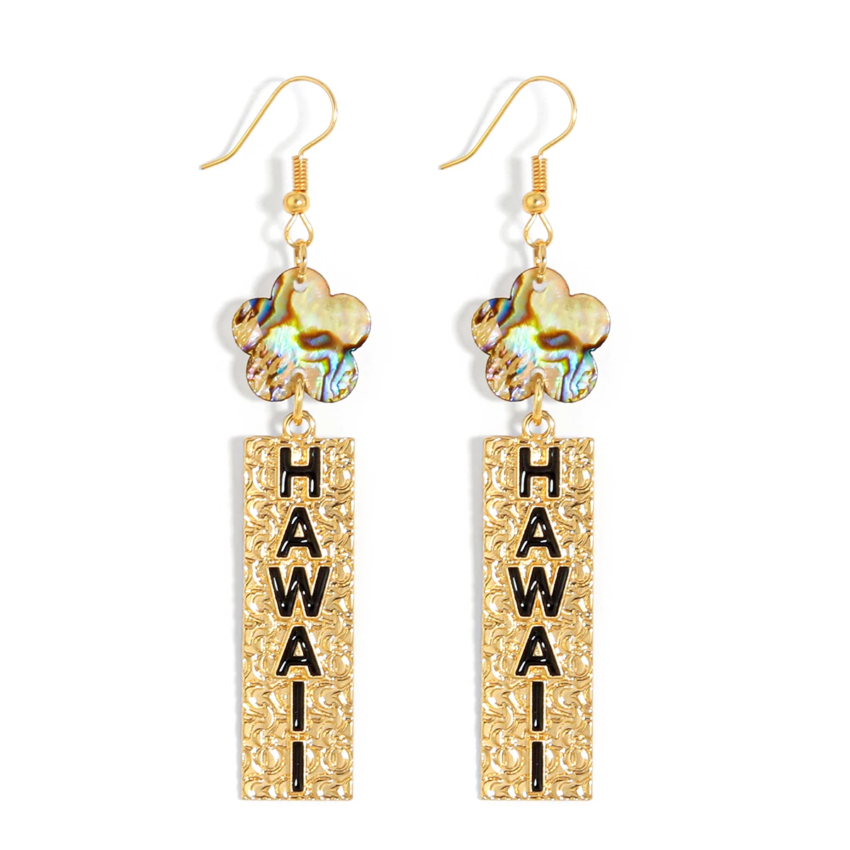 

2023 Hot sale 18k gold plating HAWAII custom letter long drop vintage earrings women jewelry