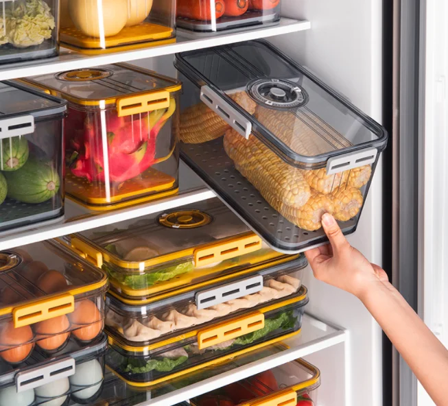 

High Quality Kitchen Plastic Refrigerator Organizer Bins Set