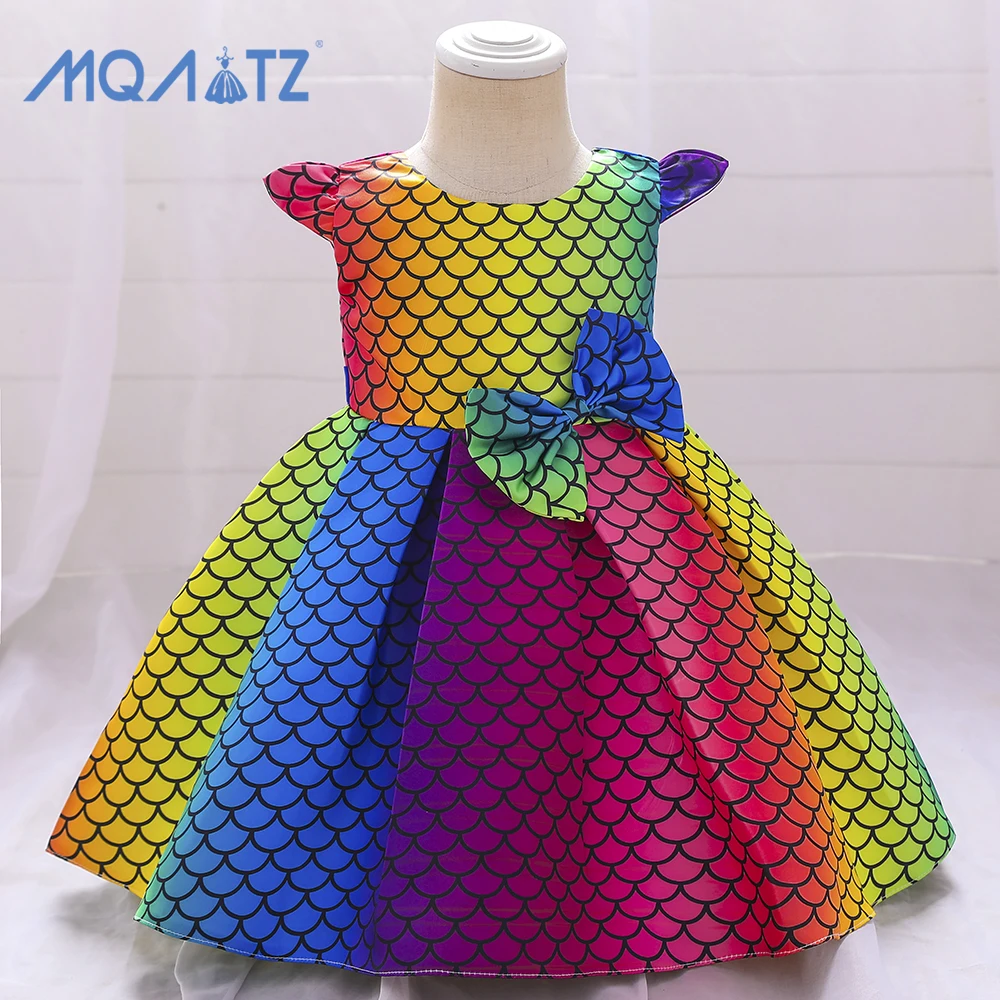 

MQATZ Party Summer Baby Dress Cartoon Cross-border New Mermaid Princess Kids Birthday Dresses, Pink blue purple