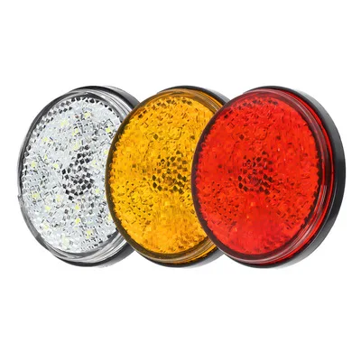 

Red Yellow White 24 SMD Car Round motorcycle Tail Lights Turn Singal Light ATV LED Reflectors Truck Side marker Warning light