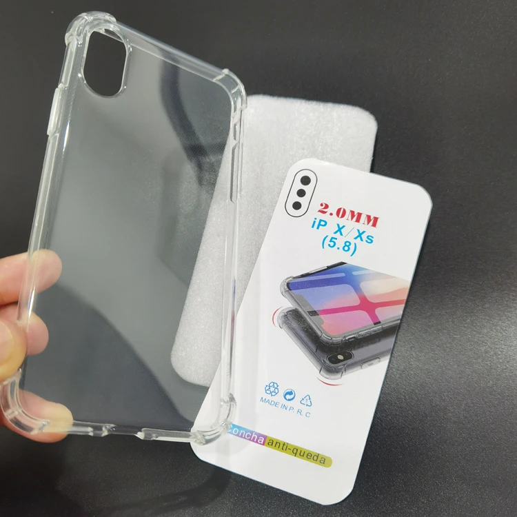 

OEM custom clear 2.0mm airbag shockproof transparent TPU cell mobile phone accessories cover case for redmi 8