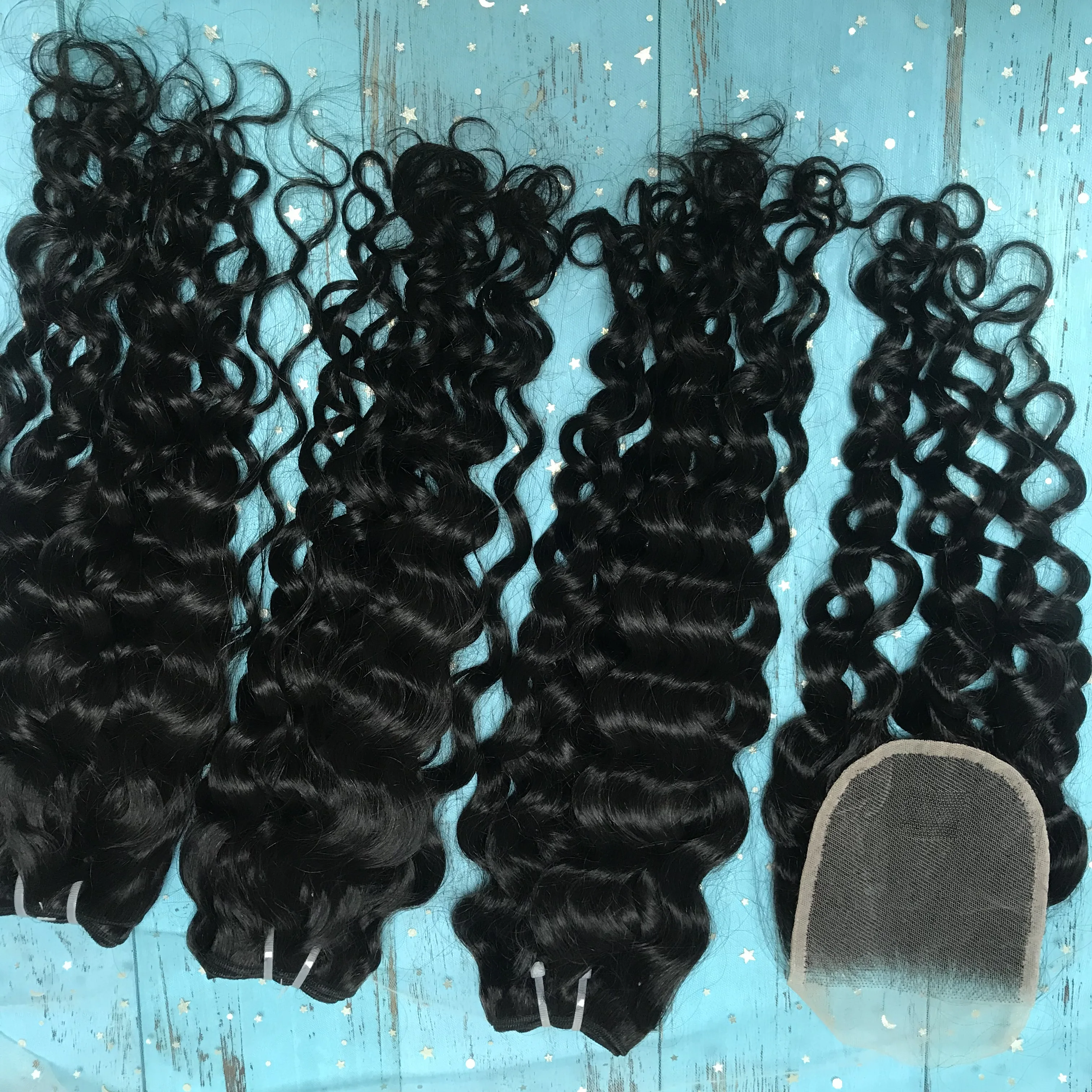 

Human Hair Bundle Wholesale Brazilian Vendor Unprocessed 100% deep wave wig, Natural color
