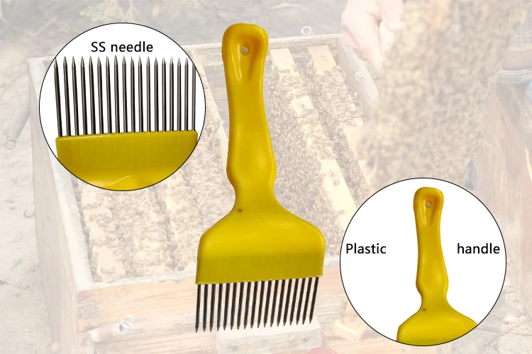Orange Beekeeping Equipment Stainless Steel Needle Honey Uncapping Fork Hive Tools for Sale