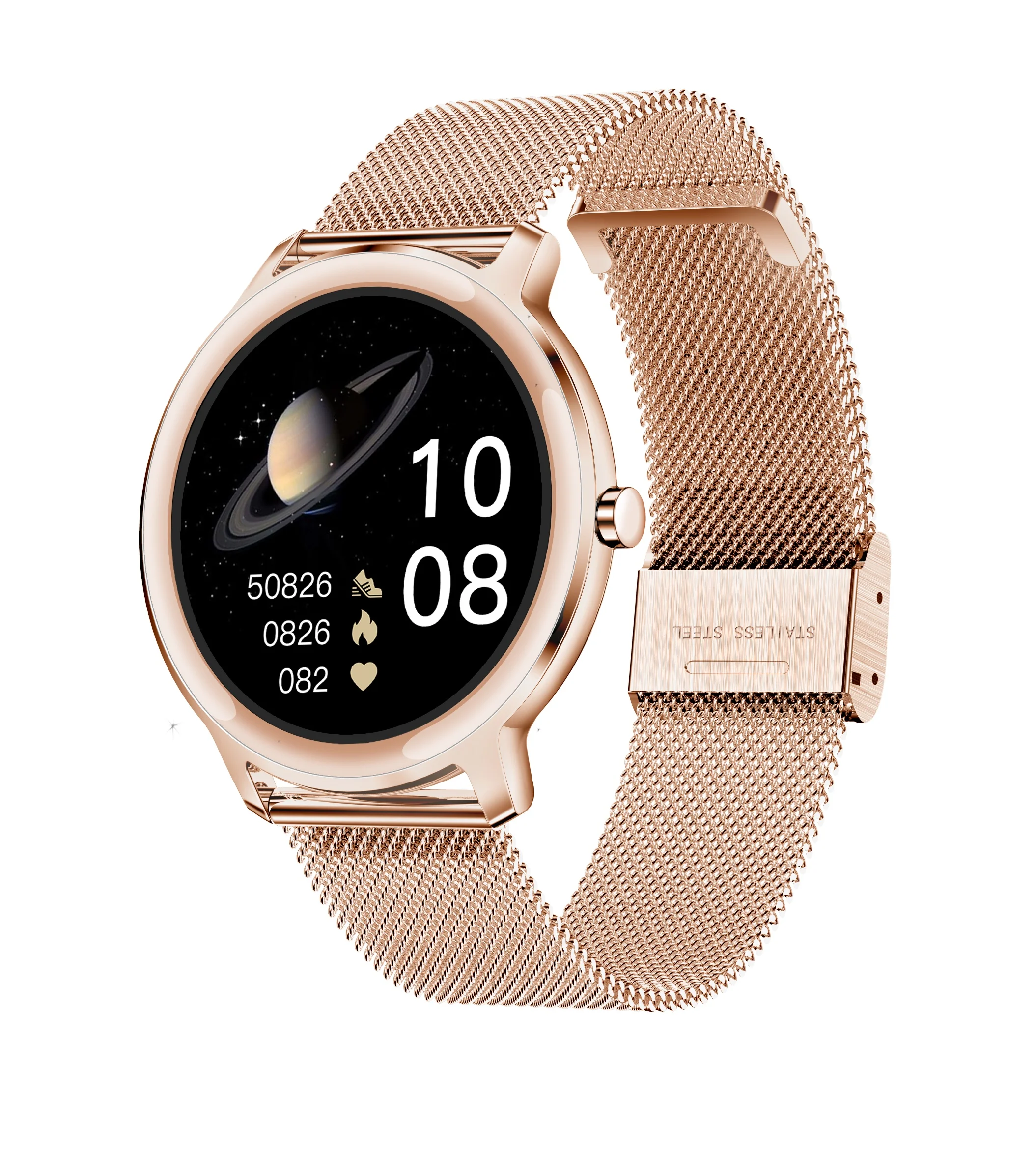 

2021 Classic lady smart watch stainless steel round screen thin body customize watch face woman smart watch R18 Q8L Q8 Q9L Q9 R8