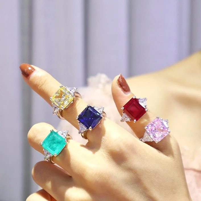 

sterling silver 925 chunky customized luxury engagement rings jewelry