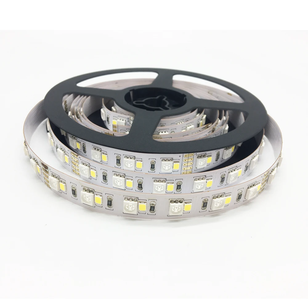 Wholesale price  Flexible SMD 5050+2835  12MM 5m/roll 2*60 RGBW Led Strip Light