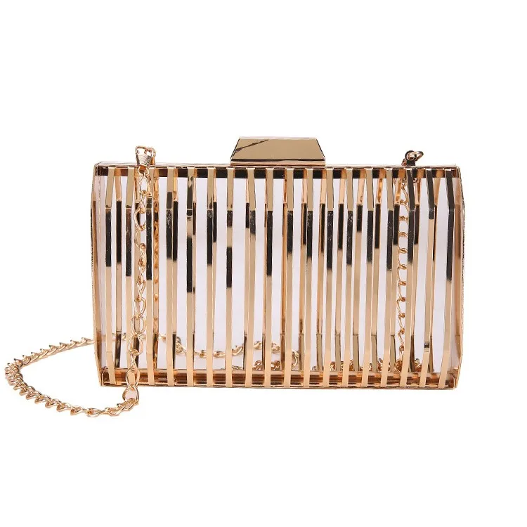 

Women Luxury Metal Hollow Out Clutch evening Bag Chain Shoulder Crossbody Bag Lady Party Evening Bags, Golden