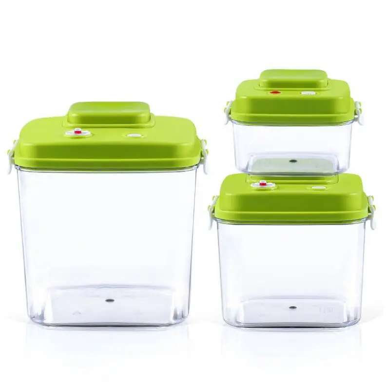 

Vacuum sealed food container assembly to keep food fresh, Green