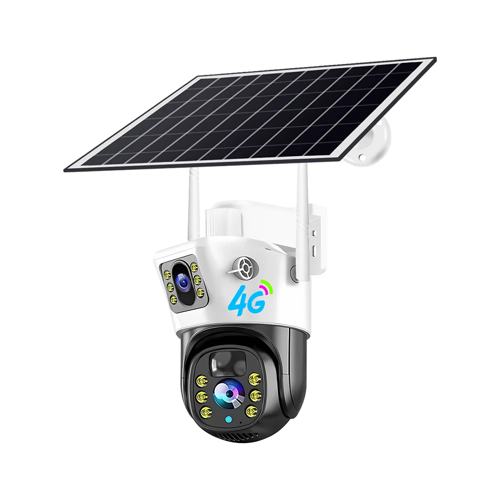 

Wholesale Price Dual Lens V380 Outdoor Solar Weather pProof SIM Card Intelligent Care Home Low-Power Solar Camera