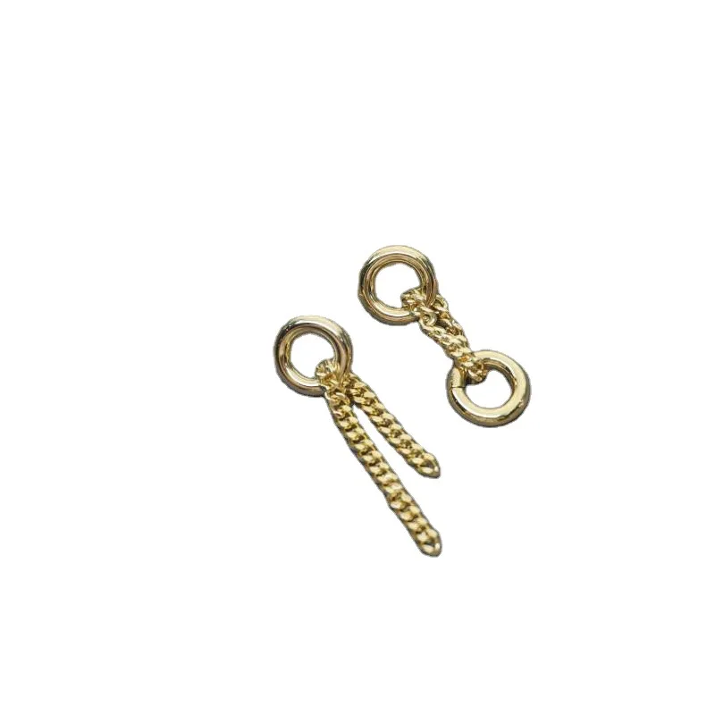 

Personality creative earring jewelry Hip-hop style asymmetric chain pendant earrings, As picture