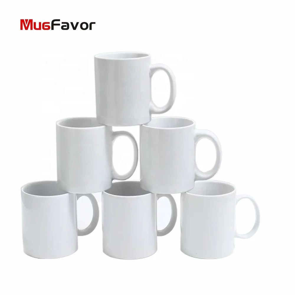 

Wholesale MugFavor Custom 11oz Blank Ceramic Mugs Sublimation White Coffee Mug MW11 Plain blank mug tea cup manufacturer