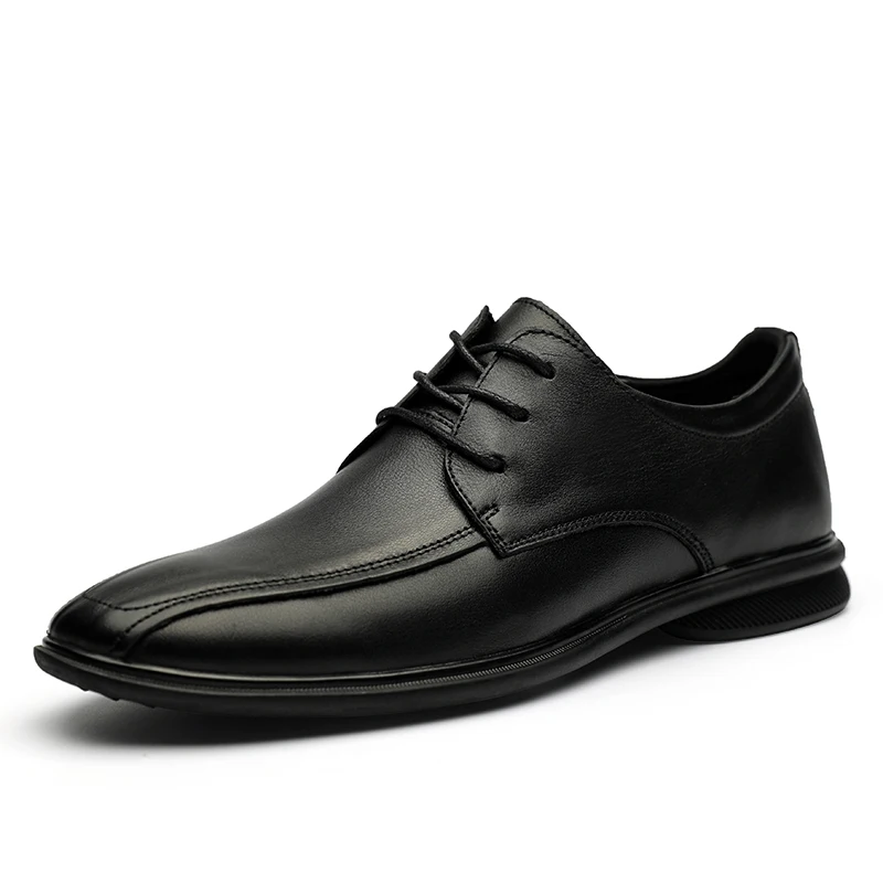 

Factory Wholesale Hot Selling Men Genuine Leather Black Work professional Manager Safety Shoes for hotel staff bank staff