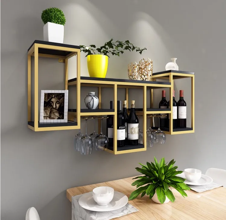 Household Wall Mounted Metal Bookcase Dividers Rack Corner Wall Shelf