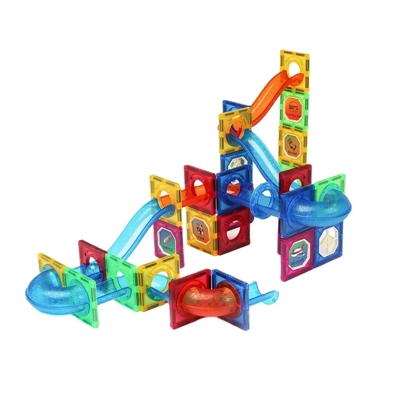 

102pcs Kids Intelligence Toys Children 3D Magnetic Building Blocks Marble Runs Magnetic Tiles Toy