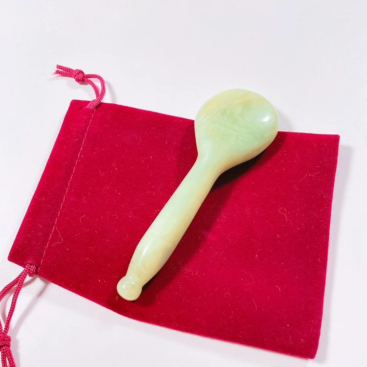 

Free shipping spoon shape Xiuyan jade guasha 100% natural jade gua sha