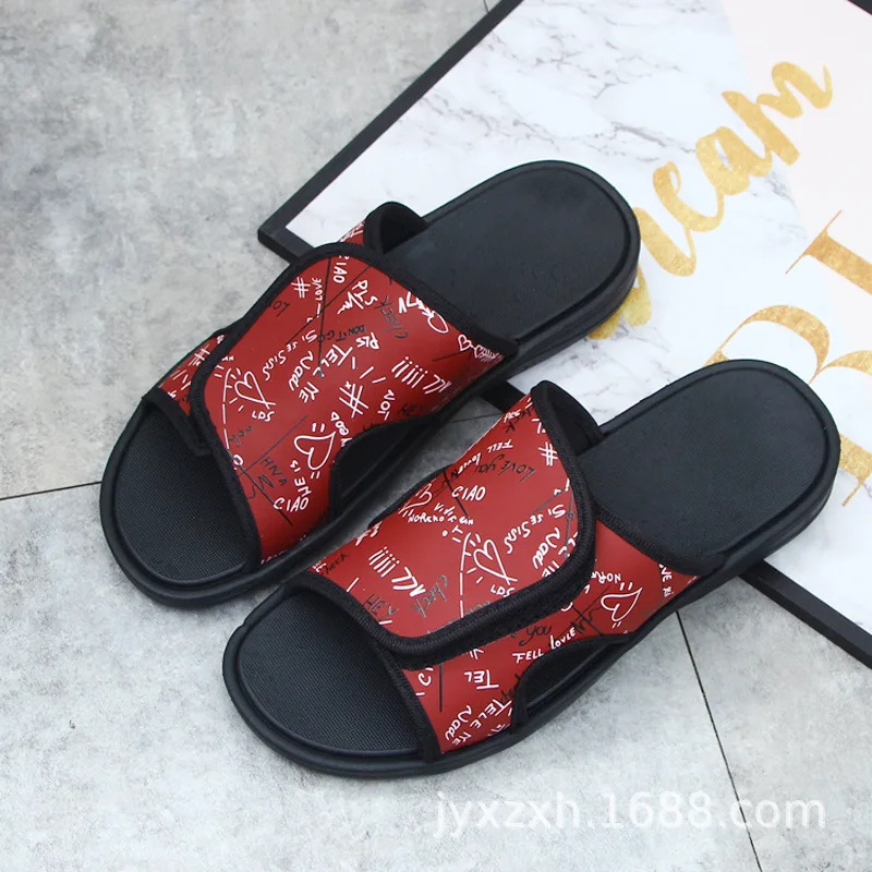 

Men's high-quality personality pattern outdoor beach slippers men's lightweight non-slip quick-drying sandals and slippers men, Customized color