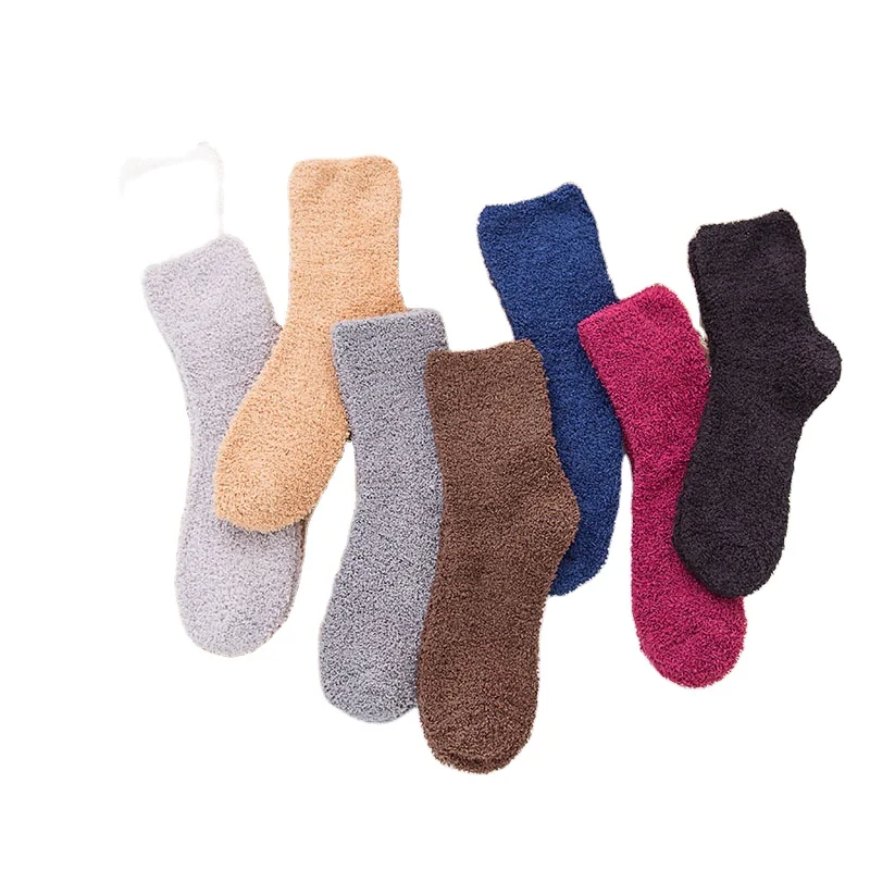 

Women Warm Super Soft Plush Slipper Sock Winter Fluffy Microfiber Crew Socks Casual Home Sleeping Fuzzy Cozy Sock, Custom