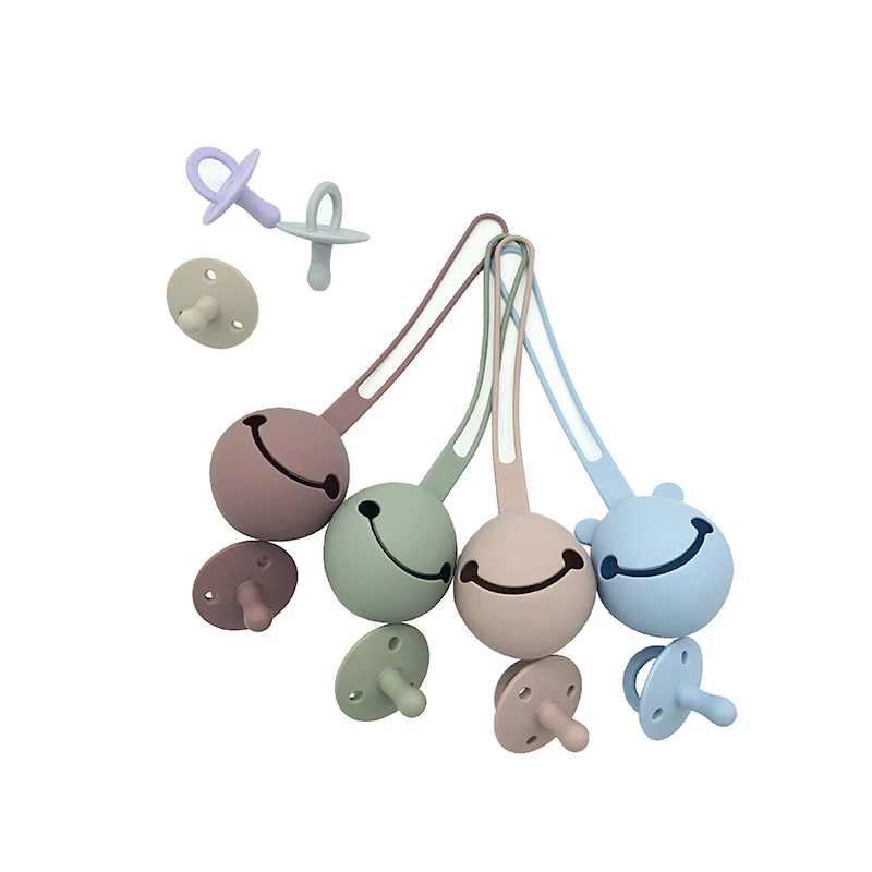 

2022 new silicone baby gum prevents children from losing pacifier chain tether storage bag high quality silicone, Pink