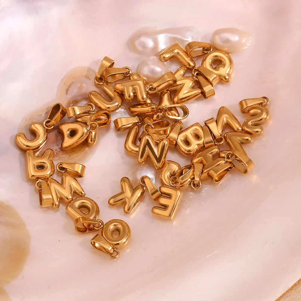 2023 New Arrivals PVD Gold Plated Letter Charms Stainless Steel Fashion Jewelry Pendants Charms