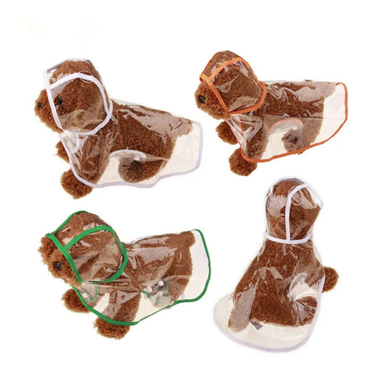 

Pet dog transparent raincoat Teddy small and medium-sized dog waterproof poncho rainy day all-inclusive clothes, 3 colors