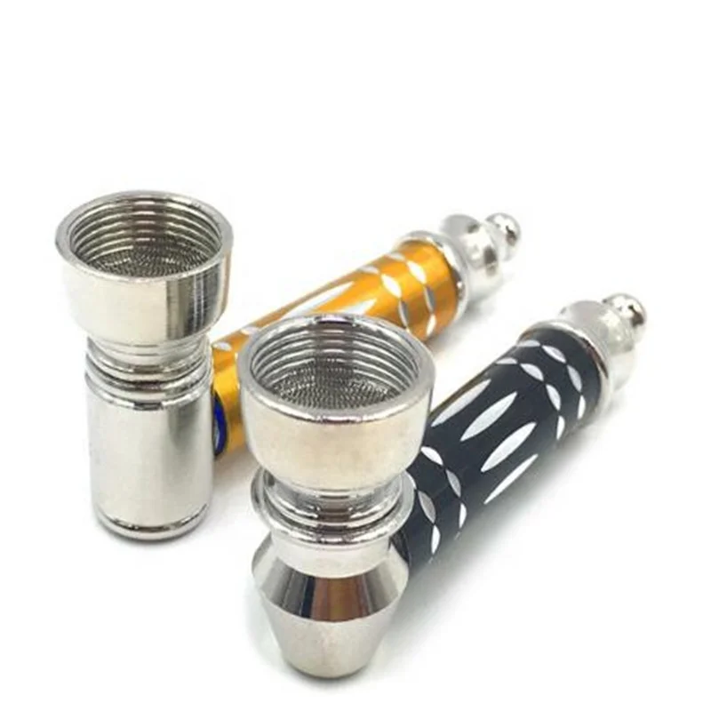 

Metal Portable Smoking Pipe, Black/yellow/red/blue