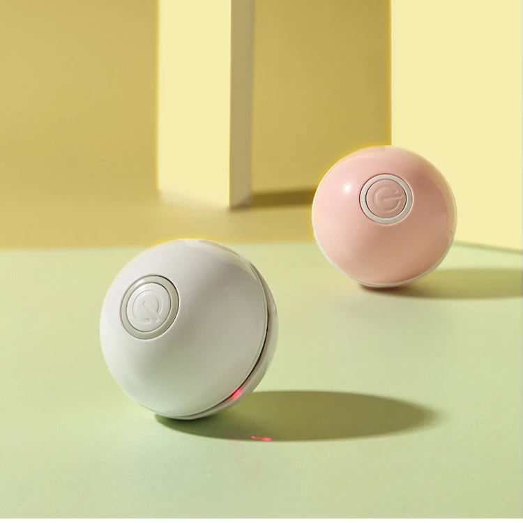 

2021 interacrive toy cat balls usb charging cat stuff LED colorful light auto rolling ball, Pink/white/blue/grey