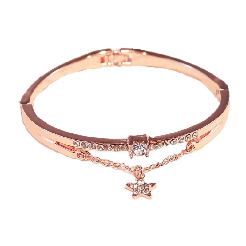 

Tiktok jewelry Five-pointed star inlaid diamond bracelet contracted joker star bracelet jewelry gift