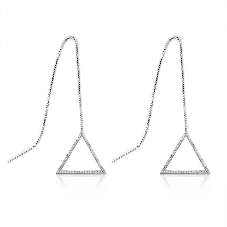 

Bright Moon popular Hollow out heart Earrings for women with Fashion Long Tassel silver 925 earrings for Women Wedding Jewelry