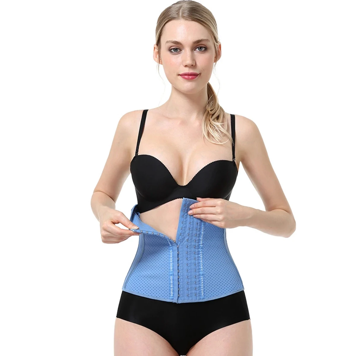 

Latex women Columbiom Fajas Breathable Latex Waist Training Cincher Corset Waist Trainers Shaping Slimming Waist Cincher, Pink,blue