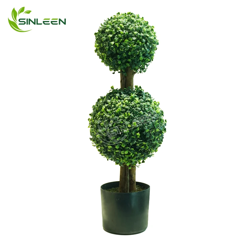 

Topiary Tree Boxwood Grass Ball Spiral Plant Trees Outdoor Artificial Plants, Green