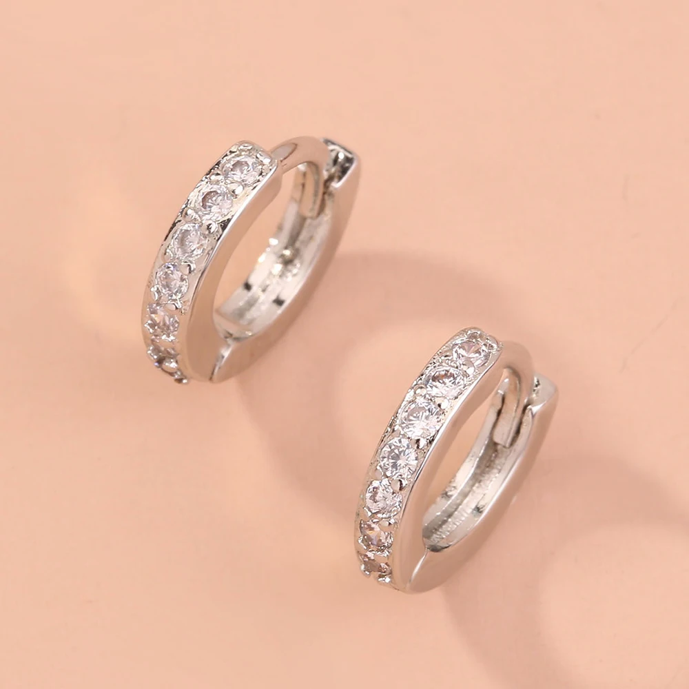 

Minimalist Design Of Zircon Hoop Earrings Fashion Women's Jewelry