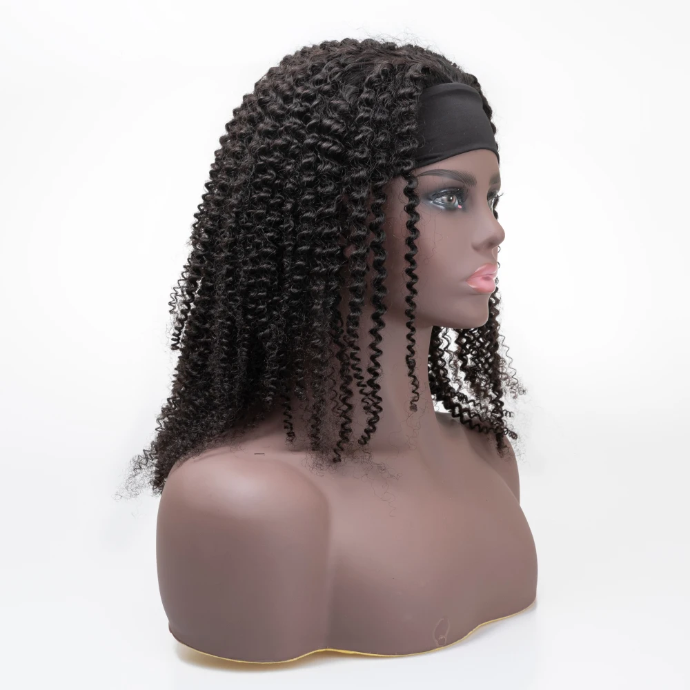 

VMAE Burmese Hair 3A 3B 3C 4A 4B 4C Hair Wig Natural Color 130 150 Density Raw Virgin Human Hair Headband Wig