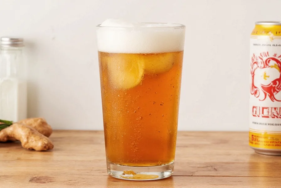 Cock n Bull ginger beer bottle next to cocktail ingredients