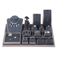 

Luxury Jewelry Store Display PU leather Covered Jewellery Stand for Countertop Showcase Jewelry Display Sets