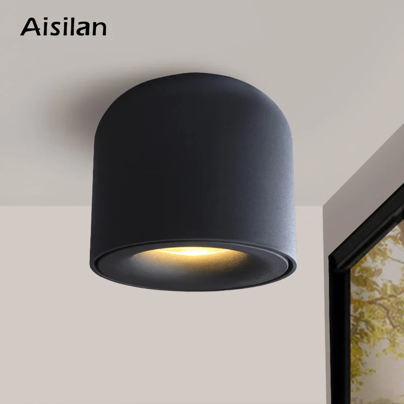 Aisilan indoor nordic cylinder dimmable Spot Light for corridor living room COB surface mount LED Downlight