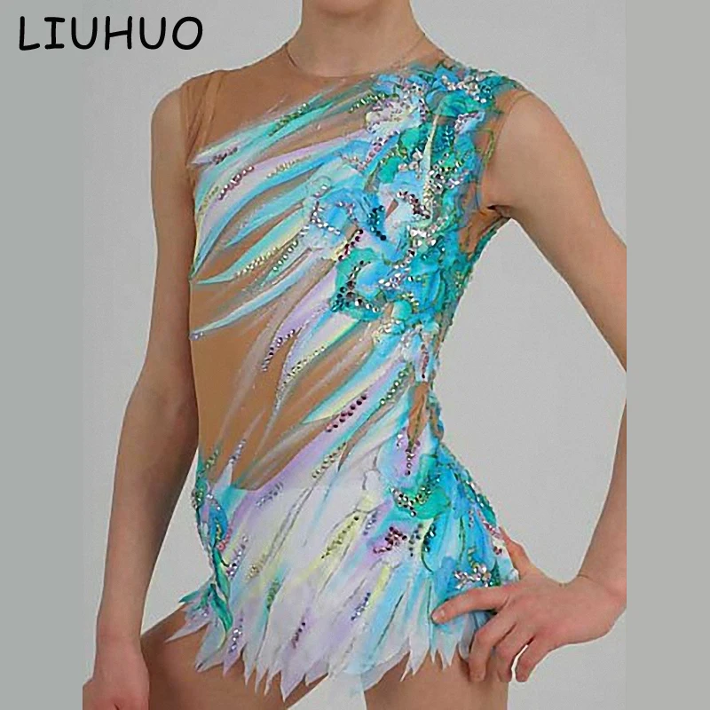 

Figure Rhythmic gymnastics costumes for girls/children Ballroom Dress Rhythmic gymnastics leotard dance dress