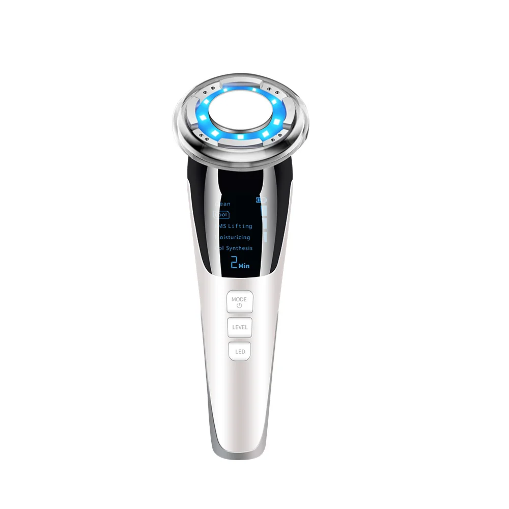 

Home Use Ultrasonic Electric EMS Galvanic Pulse Blue and Red Light Facial Body Skin Care Beauty Instrument Massager