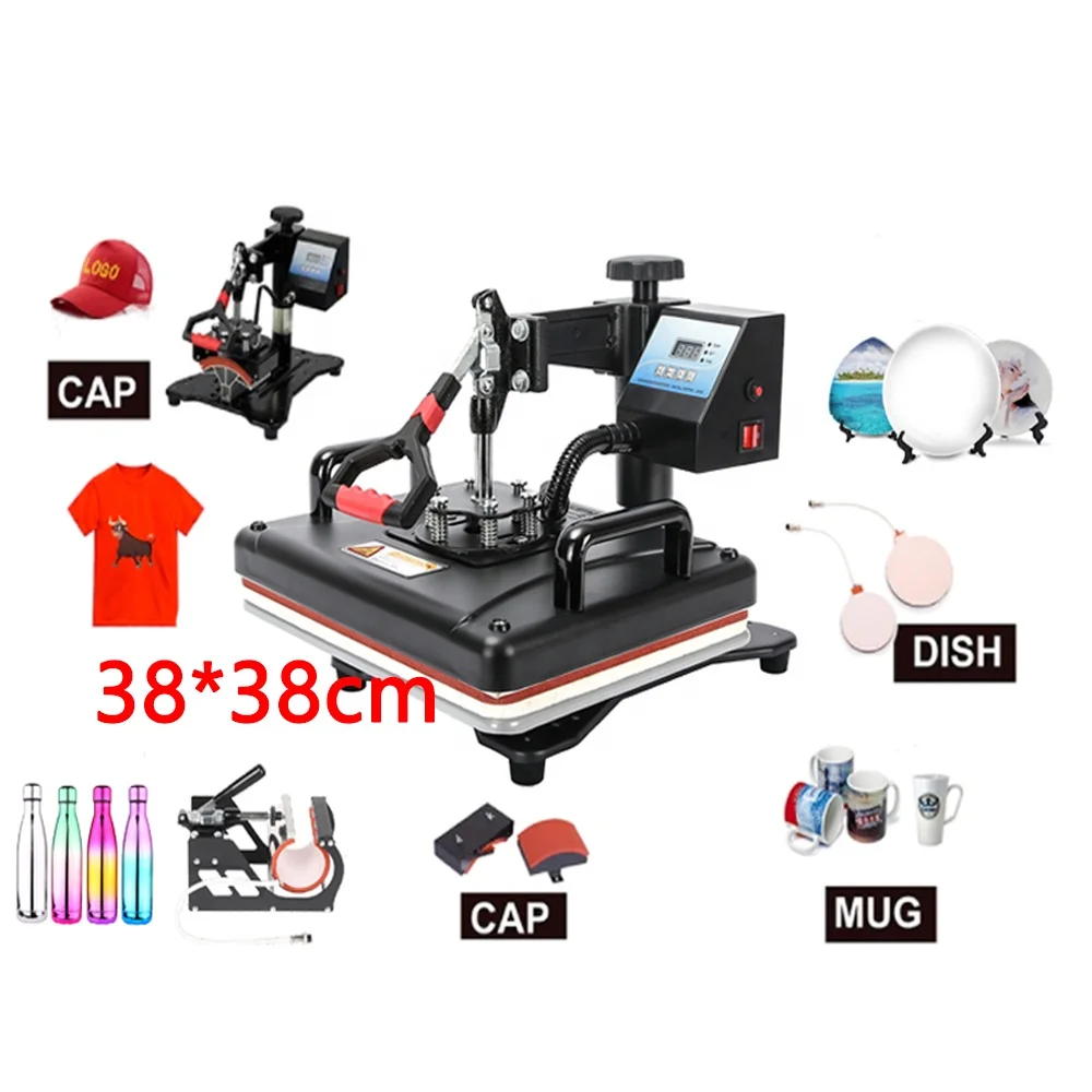 

38 *38 CM 5 in 1 Combo Pull-out Heat Press Machine Sublimation T-shirt Press Machine