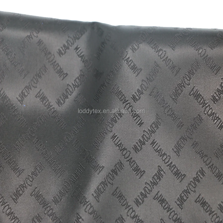 100% Polyester Fabric Lining  Logo Of Jacquard  For handbag