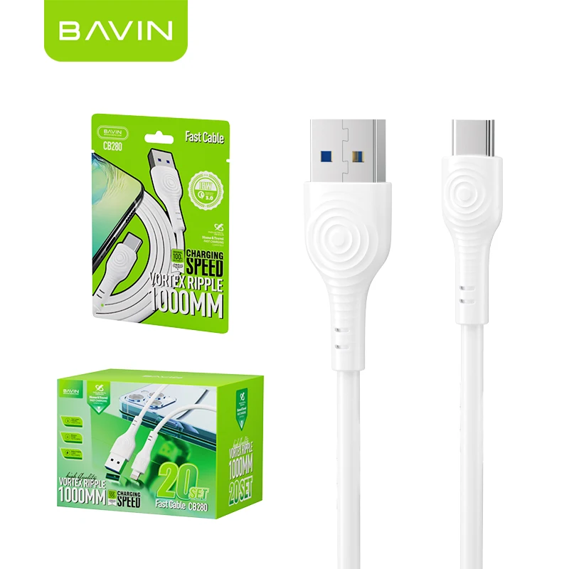 

BAVIN 18W Fast Charging Transmission TPE Connector Lightnings Type-c Micro Cell Mobile Phone USB Cable Wire Data Cables CB280