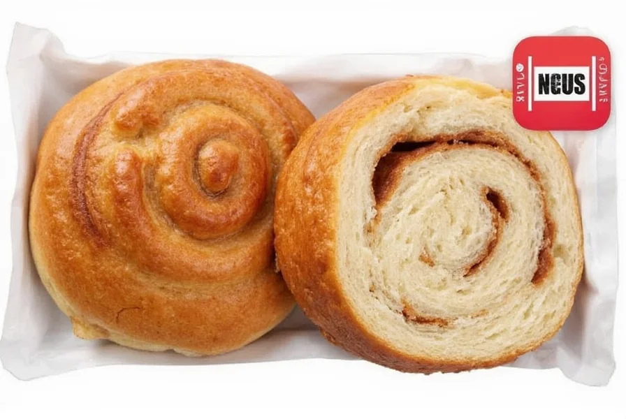 Aldi cinnamon rolls package showing five frozen pastries with cream cheese icing in clear plastic packaging
